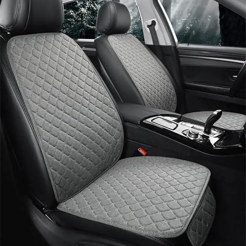 Linen Car Seat Covers for Ford F-350 SuperCrew 2009-2024, Full Set Four Seasons Anti-Slip Seat Breathable Soft Seat Covers with Backrest Protector Seat Cushion Accessories,Gray