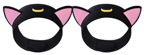 Lot de 2 Serre-têtes Cagoule en néoprène 3 mm avec Oreilles de Chat, Bonnet de plongée Ajustable, Bande de Protection pour Cheveux, Bandeau de plongée Cartoon pour Enfants et Adultes