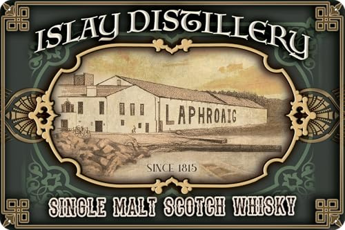 Retro Bleschilld for Scotch Whisky Fans - Fits Laphroaig Lovers and Connoisseurs 30 x 20 cm