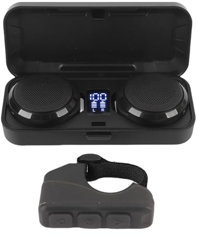 Haofy Trådlösa Hjälmhörlurar Aktiv Brusreducerande HiFi-ljud Fjärrkontroll för Motorcykel Bluetooth-headset, 2 Hörlurar 50 Timmars Batteritid