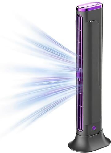 Ventilateur tour sans pales avec design portable amélioré 2026 – Ventilateurs de refroidissement silencieux pour maison, bureau, chambre à coucher, ventilateur de bureau alimenté par USB pour table