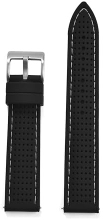 Bracelet de montre en toile à voile en silicone | Bracelet en silicone imperméable et respirant, ajustement doux (noir)