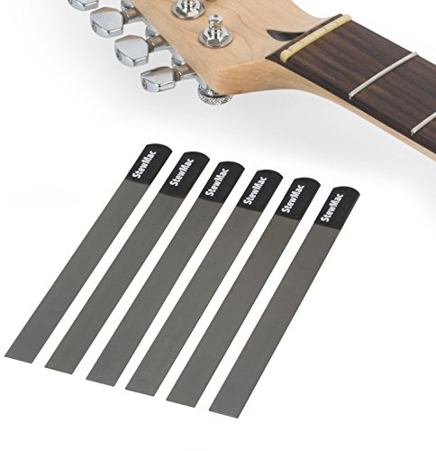 StewMac - Set di lime per capotasto per chitarra elettrica, per corde medie - Set di 6 lime per capotasto di precisione per chitarra, 10-46