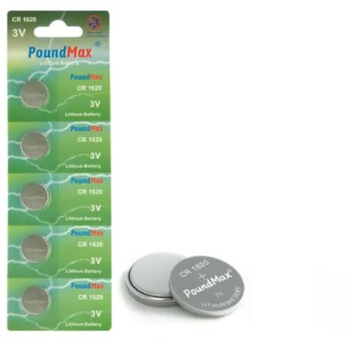 5X CR1620 DL1620, Batterie Knopfzellen Batterien 3V, kindersichere Verpackung, CR 1620 Knopfzelle Lithium Coin, für den Einsatz in Schlüsselanhängern, Waagen, medizinischen Geräten, Fernbedienung