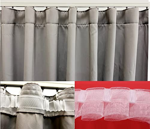 Add Ripplefold Sheer Tape to Our Custom Curtains, Tape Will be Attached to The Curtains (100), Hooks Included (for one 100 W Panel)
