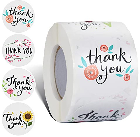 500 Thank You Stickers - 2 Inch, Small Business, Greeting Cards, Gift Wraps