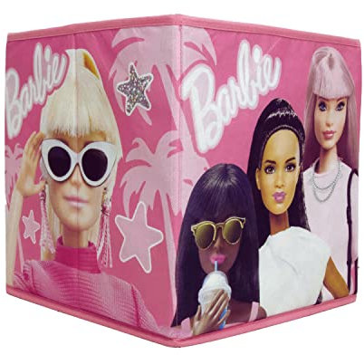 Character World Barbie offiziell lizenzierte Aufbewahrungsboxen | 2er-Pack faltbare Aufbewahrungswürfel im Shades-Design | Perfekt für die Organisation von Kinderzimmern und Kinderspielzimmern