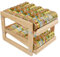 YeeBeny Cat Food Organizer, Wet Cat Food Storage Rack, Holds 48 5.5 Ounce Cans, Wooden Two Ply, Rustic/Elegant Style, Small Size
