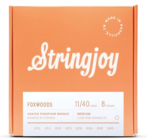 Stringjoy Foxwoods FW1140 Mandolinensaiten mit Phosphor-Bronze, mittlere Stärke – 11–40