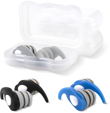 3 Paar Schwimmen Ohrstöpsel Wiederverwendbare, Weiche Silikon Komfortable Wasserdichte Ohrstöpsel mit Geräuschunterdrückung zum Baden, Surfen und anderen Wassersportarten