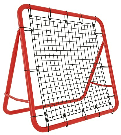 LILIIN Fußball Rebounder Netz Kickback Rückprallwand Fussball Trainingszubehör Ajustable de 5 Niveles, Torwand für Training Kinder und Erwachsene Rot