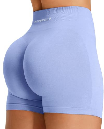 JOYSPELS Womens Seamless Gym Shorts High Waist Scrunch Bums Ruched Activewear Running Yoga Workout Booty Shorts for Women UK Hydrangea Purple S