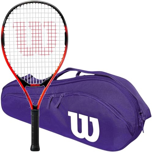 Wilson Pro Staff Precision 23 Inch Jr Tennis Racquet Bundled w a Wilson Advantage 2.5 Tennis Bag (Purple)