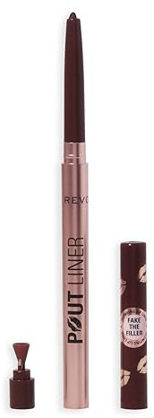 Revolution Beauty, Pout Bomb Plumping Lip Liner, Long Lasting Lip Shaper with Hyaluronic Acid & Vitamin E, Vegan & Cruelty-Free, Dark Mauve