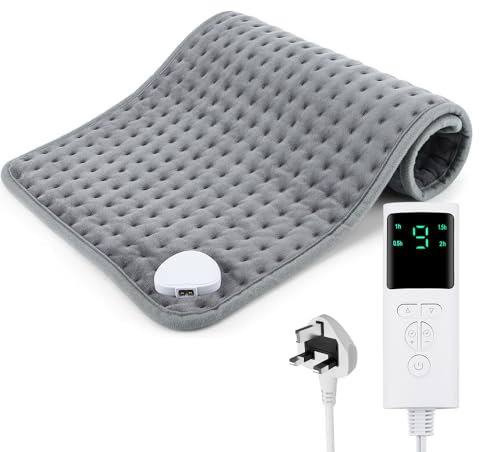 XPJBKC Electric Heat Pad, Heating Pad with 9 Temperature Levels, 4 Time Settings Heated Pad Electric Auto Shut Off, 30x60cm Electric Blanket Heat Pads for Back, Neck and Shoulder Pain Relief Keep Warm