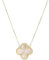 Caratas Elegante Kleeblatt Halskette für Damen | 925 Sterling Silber mit Rhodium/18K Gold Beschichtung | Perlmutt, Rosenquarz Anhänger | Verstellbare Kette 45-50 cm (Perlmutt, Gold)