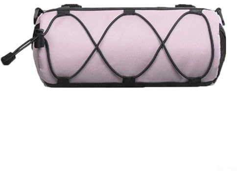 Oniissy Bolsa de tubo de carretera para manillar o montaje frontal con correa para el hombro, bolsa cilíndrica de nailon impermeable para bicicletas de montaña y ciudad (morado)
