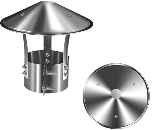 Acier Inoxydable Chapeau De Cheminée, Couvercle d’Aération pour Conduits de Toit,Chapeau Capot Cheminée Protection Pluie et Neige, 100/125/160/250/315mm Hotte D'aération Extérieur(180mm/7.09in)