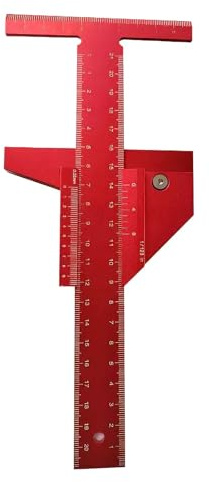 Holzbearbeitungswerkzeuge Präzisions-T-Lineal | Anreißlineal, Markierlehre & Messschieber aus Aluminiumlegierung | Metrisches Messwerkzeug für Exakte Holzbearbeitung
