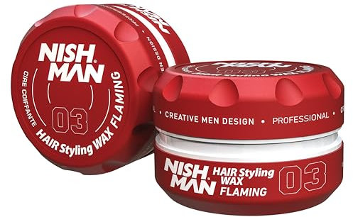 NISHMAN Cera per Capelli per Uomini 03 – Flaming 150g – Profumo di Mango – Aspetto Lucido Naturale – Forte Tenuta – Gel per Capelli Aqua Wax – Controllo e Definizione a Lunga Durata