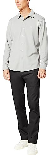 Dockers Signature Khaki Slim Fit Pants Pantaloni, Black, 32W / 32L Uomo
