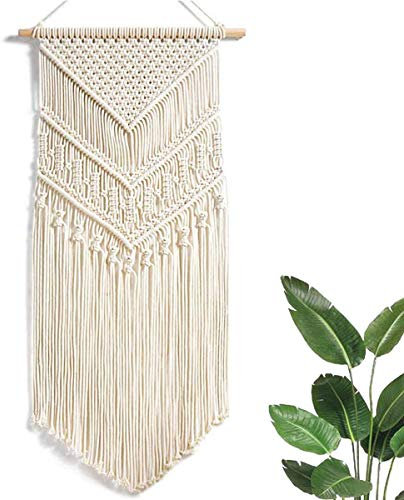 Makramee Woven Wandbehang, Boho Wanddeko Wandteppich Chic Böhmische Tapisserie Gewebte für Haus Home Decor41cm (W) x 84cm (L)
