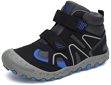 Mishansha Boys Girls Water Resistant Outdoor Hiking Shoes for Little Kids Toddlers Breathable Comfortable Anti-Slip Ankle Climbing Trekking Running Booties Sporty Hike Boot Black and Blue 1 little_kid