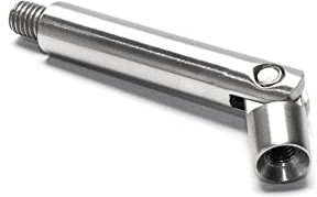 PRIOstahl Verbindungsstift Handlaufhalter Verbinder Handlaufstütze - 1x Stift stellbar (mit Gelenk) Ø 12mm Länge: 75mm mit Außengewinde: M8 & Innengewinde: M6 für Handlauf aus Edelstahl V2A