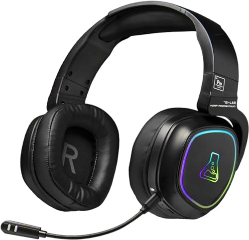 The G-Lab - Korp Promenthium - Auriculares Gaming Inalámbricos para Ps4/Ps5/Pc - Auriculares Gamer Inalámbricos de Baja Latencia - Retroiluminación RGB - Nuevo (Inalámbrico)