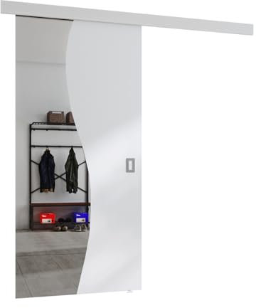 Mirjan24 Sistema Porta Scorrevole Fala Con Specchio Anteriore - Set Completo per Partizioni Interne Universale Con Chiudibile Automatico