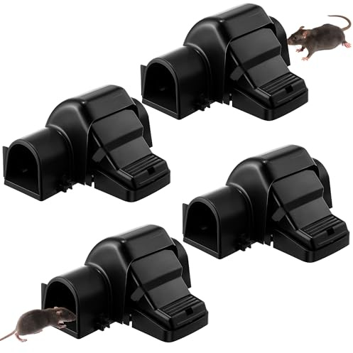4 Pack Rat Traps That Kill Instantly, Friendly Pest Rats Killer for Large UK Rats, Value Mouse Traps for Outdoors Garden Garage or Indoors Home, Loft, Kitchen, Rat Deterrent