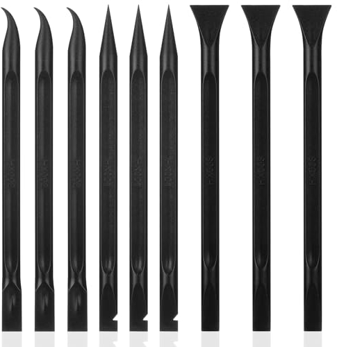 Jeffdad 9 Pieces Plastic Scraper Tool, Multi-Purpose Carbon Fiber Plastic Scraper Non-Scratch Kitchen Scraper Cleaning Pen for Tight Spaces, Kitchen, Crevices, Food, Paint(Black), 576605_1_vGh0ax1Ed