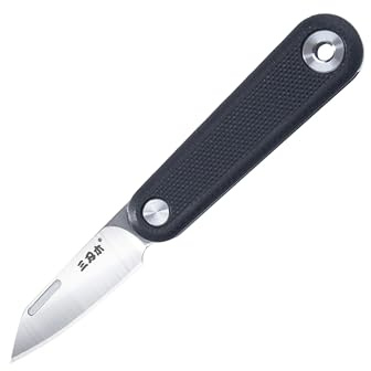 Sanrenmu Couteau pliant 3,8 cm avec lame en acier 12C27, petit couteau 325S (vert)