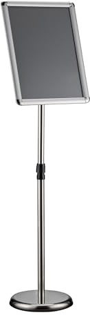 Wiltec Präsentationsständer höhenverstellbar 88-138 cm, Infoständer für A3, Aufsteller Aluminium & Stahl, Werbeaufsteller vielseitig einsetzbar