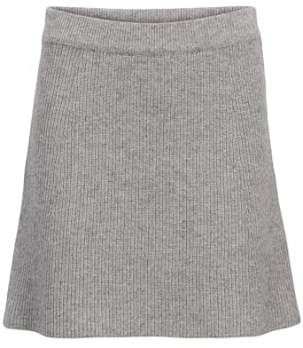 Objviola Mw Re kort stickad kjol Noos, Medium grå melerad, M