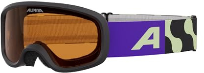 ALPINA PINEY 2.0 - Beschlagfreie, Extrem Robuste & Bruchsichere Skibrille Mit 100% UV-Schutz Für Kinder, black-lime matt