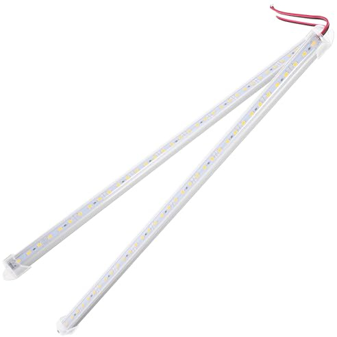 Happyyami Striscia LED Rigida in Alluminio 2 Pezzi, 50cm, 36 Smd 5630, Dc12v, Luce Calda 3000k, per Casa e Retroilluminazione