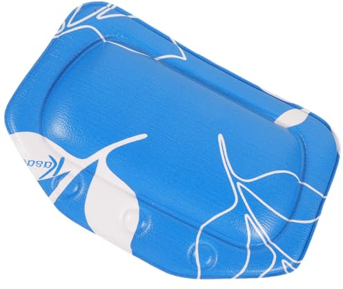 BETOOKY Bathtub Pillow Bath Head Rest with Suction Cups, Leaf Blue Foam Bath Cushion for Soaking Tub, Spa and Sauna Relaxation, Supple Bathroom Headrest for Home and Hotel Use