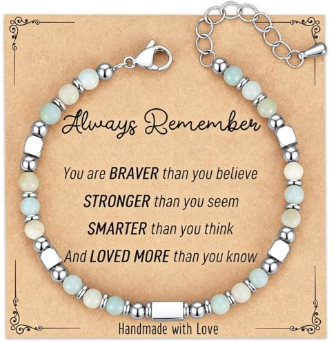 Natural Stone Bracelet, Beaded Crystal Jewelry, Inspirational Women Gift
