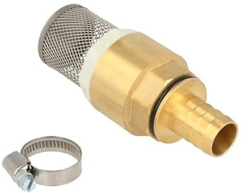 tecuro Saugfilter Set 1 1/2 (6/4) Zoll Messing, Fußventil mit Rückschlagventil und Saugkorb, Schlauchtülle und Schlauchschelle, 2761121
