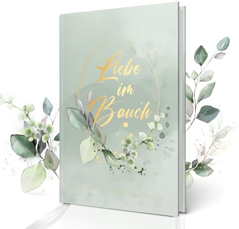 Schwangerschaftstagebuch mit Fotos & Fragen – 96 Seiten farbiges Erinnerungsbuch mit Inhaltsverzeichnis – Geschenk für Schwangere & werdende Mütter