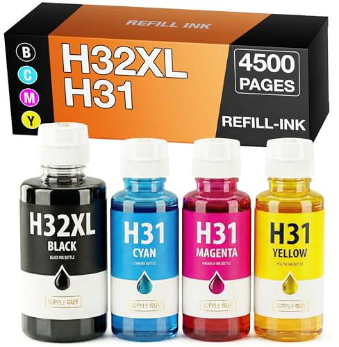 Supply Guy bläck kompatibel med HP 32XL / HP 31 för Smart Tank 5100 Series 5105 5106 5107 7000 7005 7006 7300 7305 7306 7600 7605 7606 Smart Tank Plus 550 555 558 559 570 655