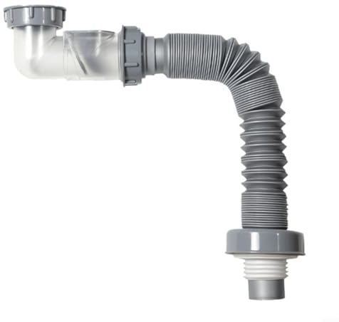 CNANRNANC Siphon pour évier de cuisine avec tuyau de vidange flexible, anti-odeurs et anti-brûlure, accessoires