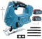 Bürstenloser Akku Stichsäge, Ersatz für Makita 18V Akku,mit 2x 5.5Ah Akku und Ladegerät,± 45° neigbar, 4, Klingen, 3000 SPM Stichsäge, Ideal für Gehrungsschnitte