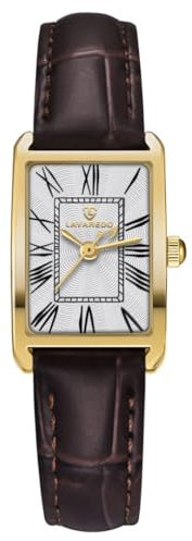 Timever Damen Armbanduhr Quarzuhr Analog, mit Lederarmband, 3 Zeiger, 32 mm Gehäusegröße, 3 ATM Wasserdicht,Römische Zahlen