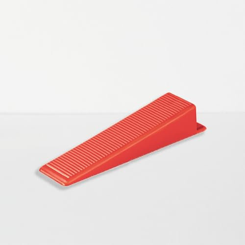 NIVELPRO Cuñas niveladoras para azulejos, 250 unidades, Sistema de nivelación de azulejos, Cuñas reutilizables, Cuñas niveladoras, Color rojo (Cuñas, 250 uds)