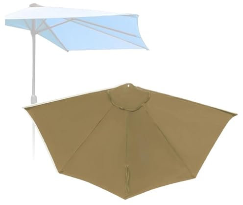 BLGVGKLPNT Nonotse Demi-parasol de terrasse de 2.7m,Parasol Demi Rond,Demi Parasol Balcon,Petit Parasol Balcon,Parasol de jardin Parapluie de terrasse pour parasol de terrasse (Kaki,2.7m-5 ribs)