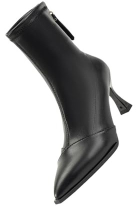 Generisch Bottes femme à talons vernis montantes hautes talons bottines high heels bottines en cuir élégantes pointues à enfiler ankle boots bottes de transition bottes femme bottes d'hiver bottines