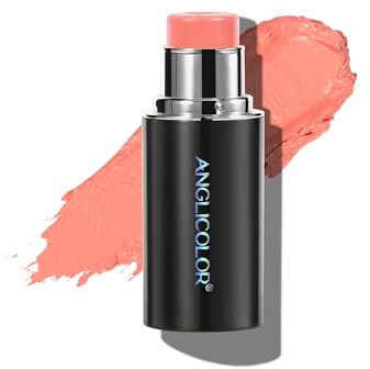 Anglicolor Blush Rouge Stick, crema blush, texture cremosa con finitura luminosa, finitura naturale, ideale per il viaggio, facile da applicare (02#Peachy Guava)