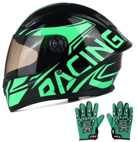 Integral motorcykelhjälm för barn motocross crossbike ATV BMX go-kart off-road 4-hjuls pojke flicka barnhjälm med solskydd DOT/ECE-godkänd B, M=49–50 cm